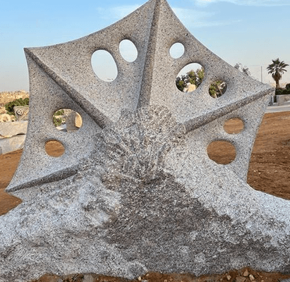 Stone sculpture symposia Aswan, Egypt, process view 1